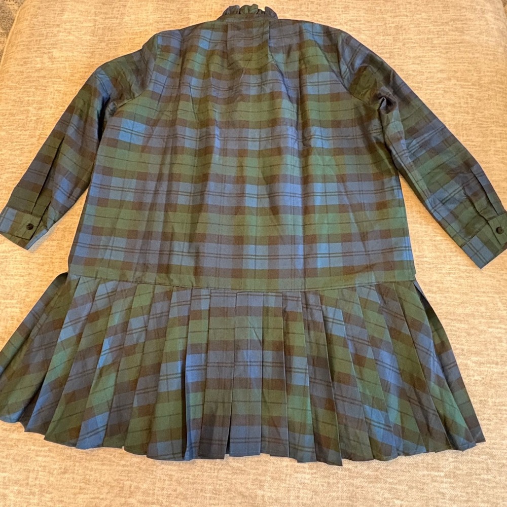 Tuckernuck Blackwatch Tate Plaid Academia Long Sleeve Mini Dress Size XXL NWT - Picture 8 of 10